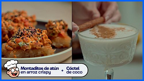 ''2026'' Montaditos de atún en arroz crispy + Cóctel de Coco